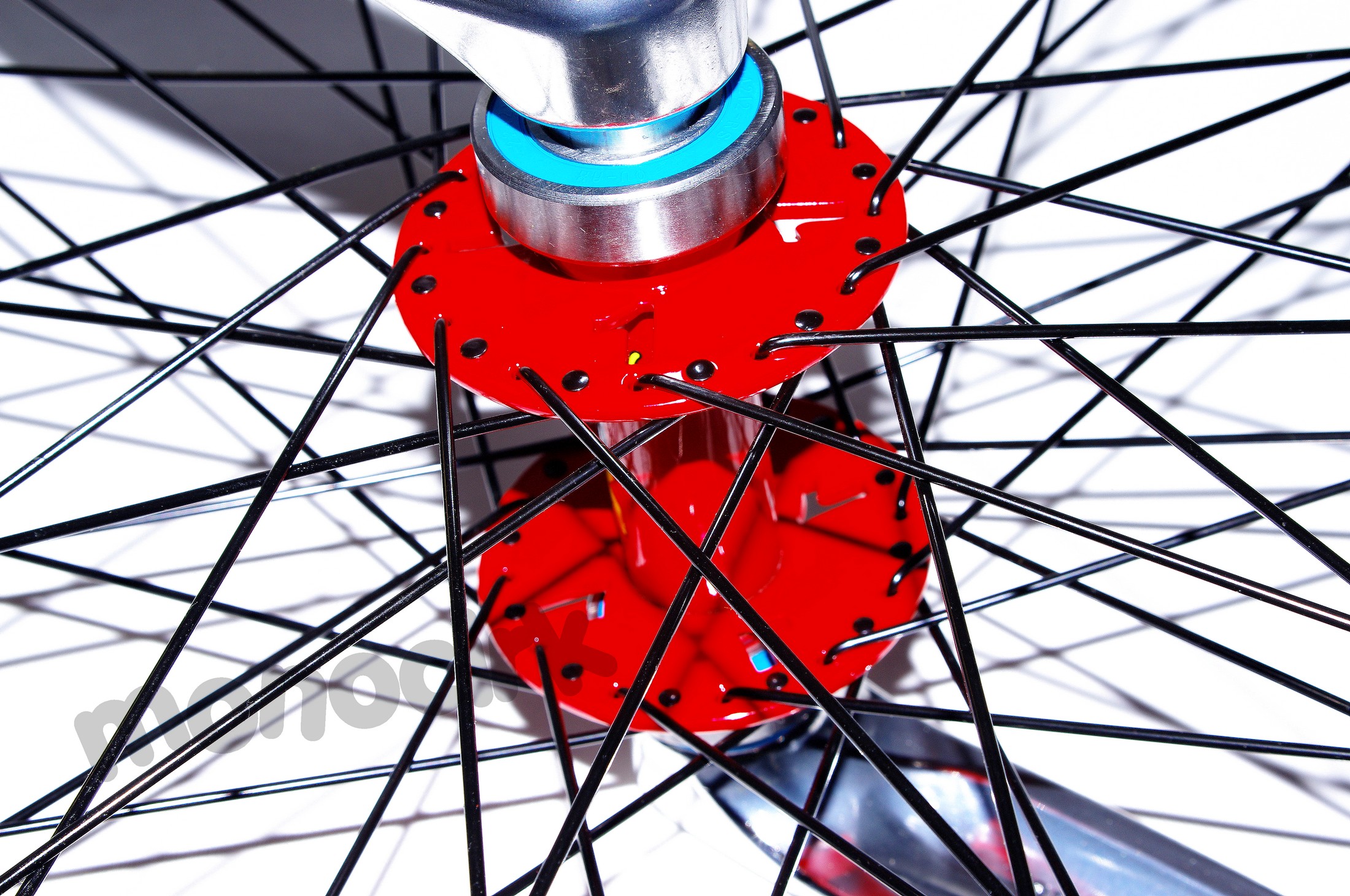 axe moyeu monocycle QUAX rouge 48 rayons, Nantes